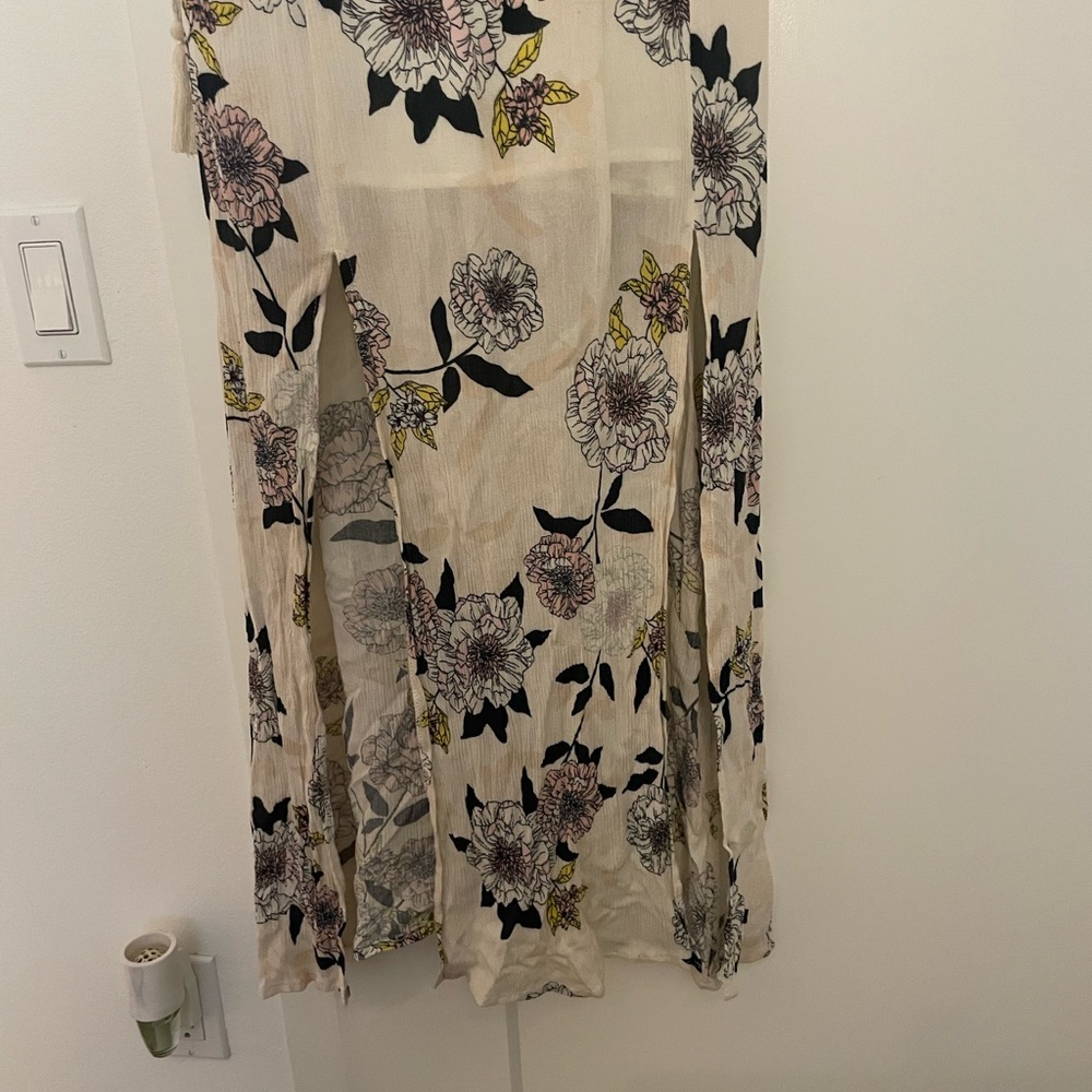 Light colored floral maxi dress